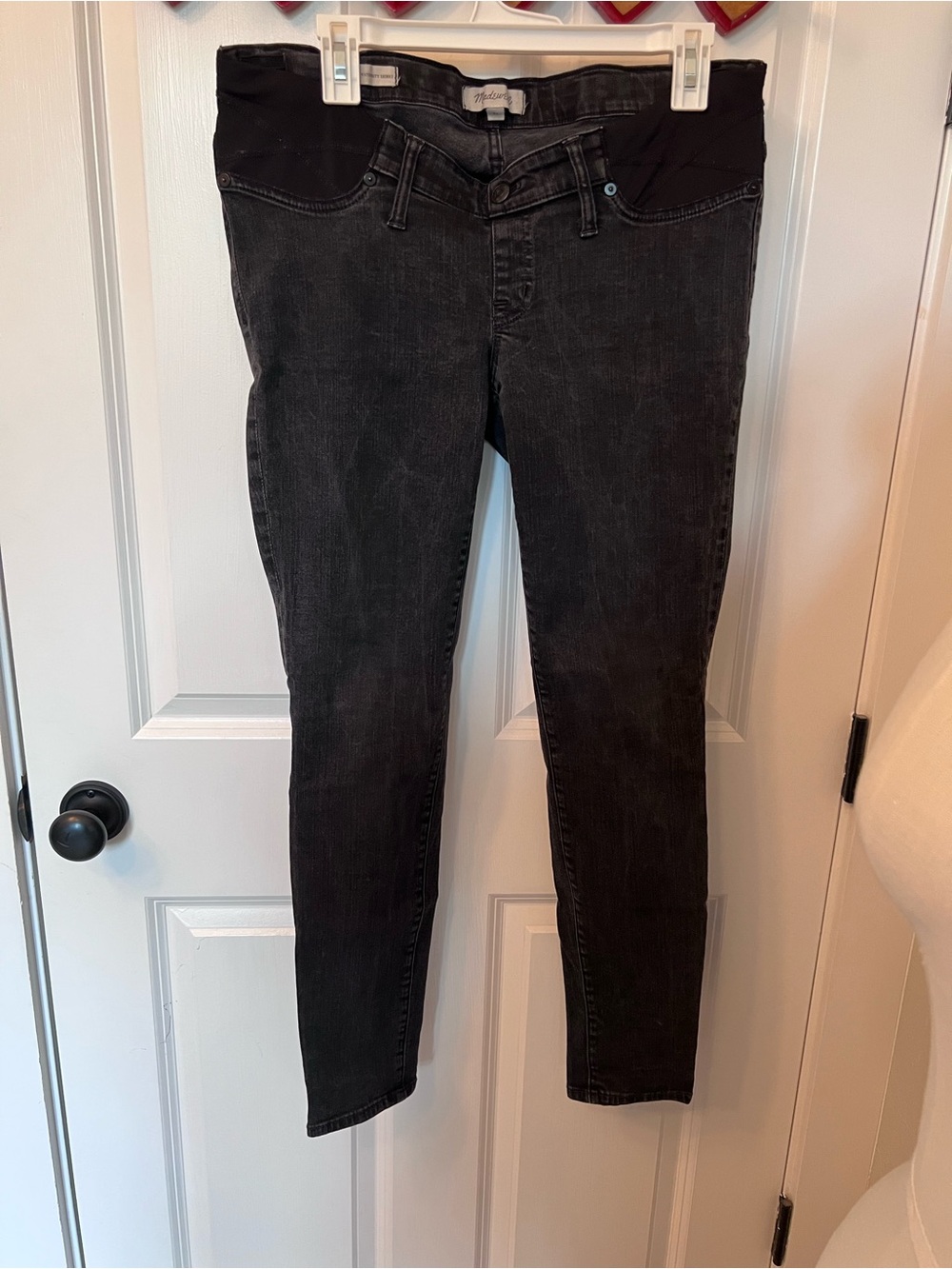 Madewell Black Skinny Maternity Jeans with Elastic Waistband